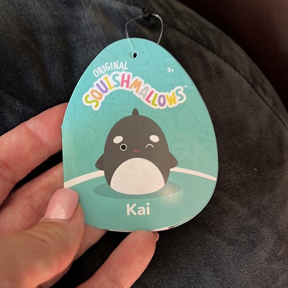 Squishmallows Kai the orca. winking eye and glitter tummy. NWT - Picture 2 of 6